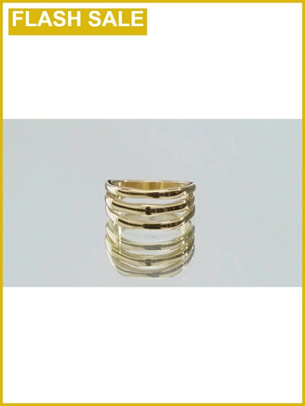 Gold Plated Stacking Waterproof Sweatproof Ring 14K PVD Coated Stainless Steel